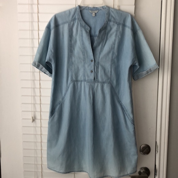 Lucky Brand Dress Chambray Shirt Dress SZ S Blue Pockets! - Picture 1 of 9